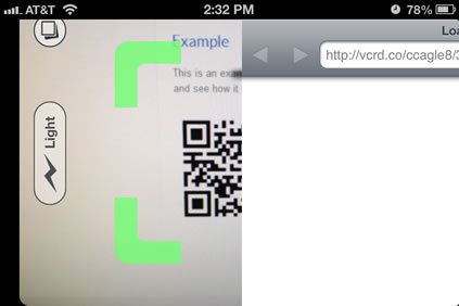 A phone scanning a QR code